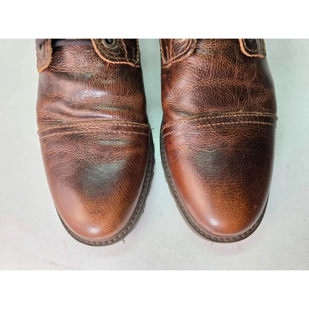 Patina Portland Men's Boots Size 12.5 EU 46 Brown Leather Lace Up High Top Shoes